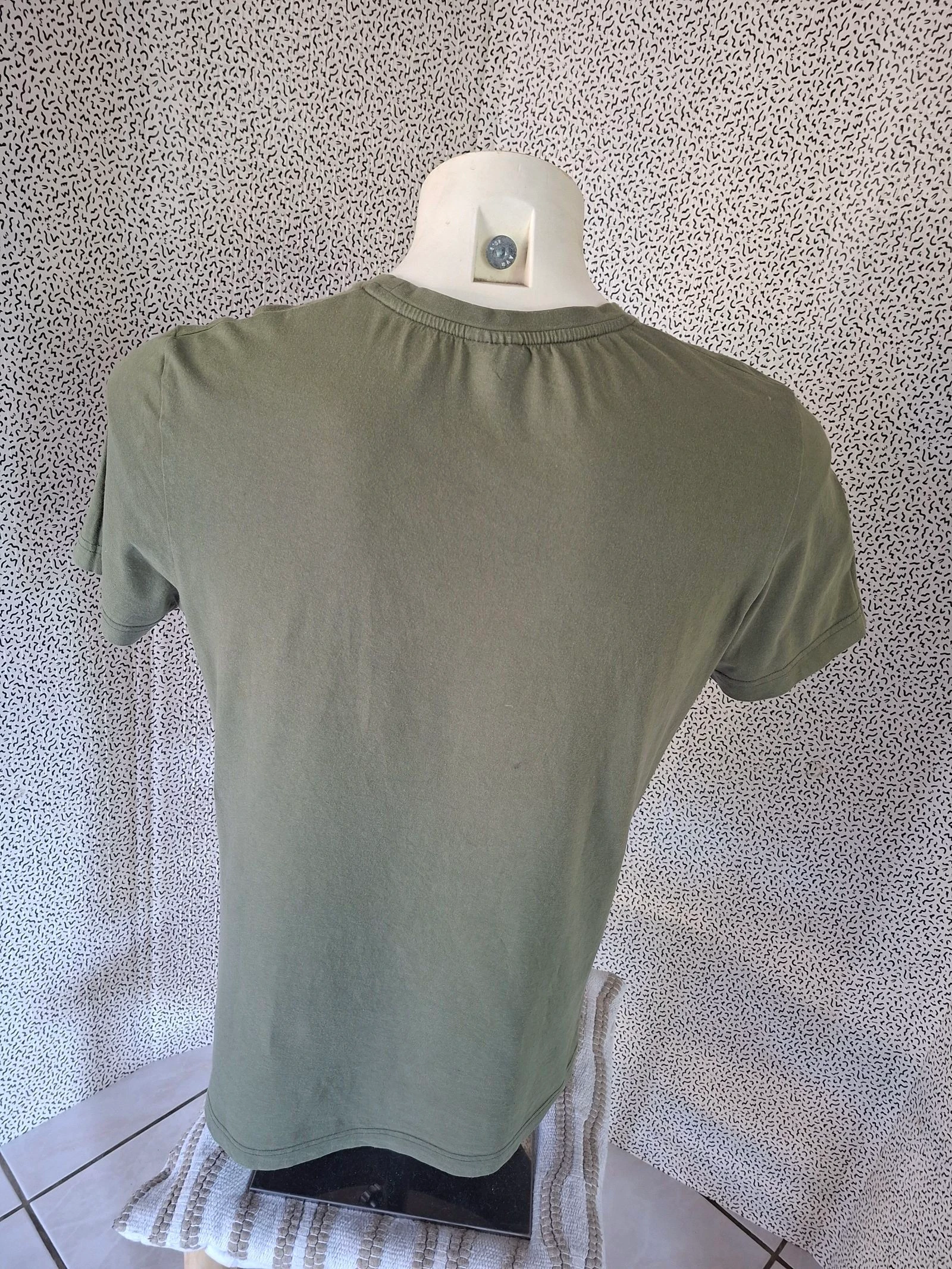 Le Coq Sportif khaki logo t-shirt for men size M 100% cotton – photo 3